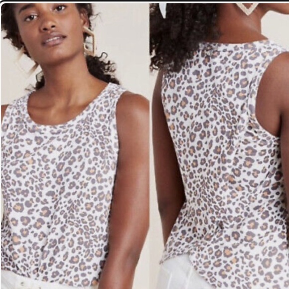 Anthropologie Dolan Left Coast Lucy Leopard Print Tank Brown Size Medium - Picture 1 of 7
